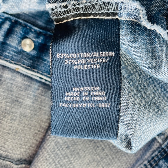 Blue Spice Denim Jean Jacket Distressed Girls Size 7 Back to School - Picture 7 of 7